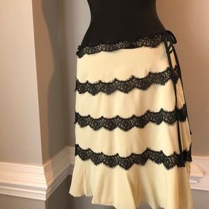 Silk and Lace Knee Skirt